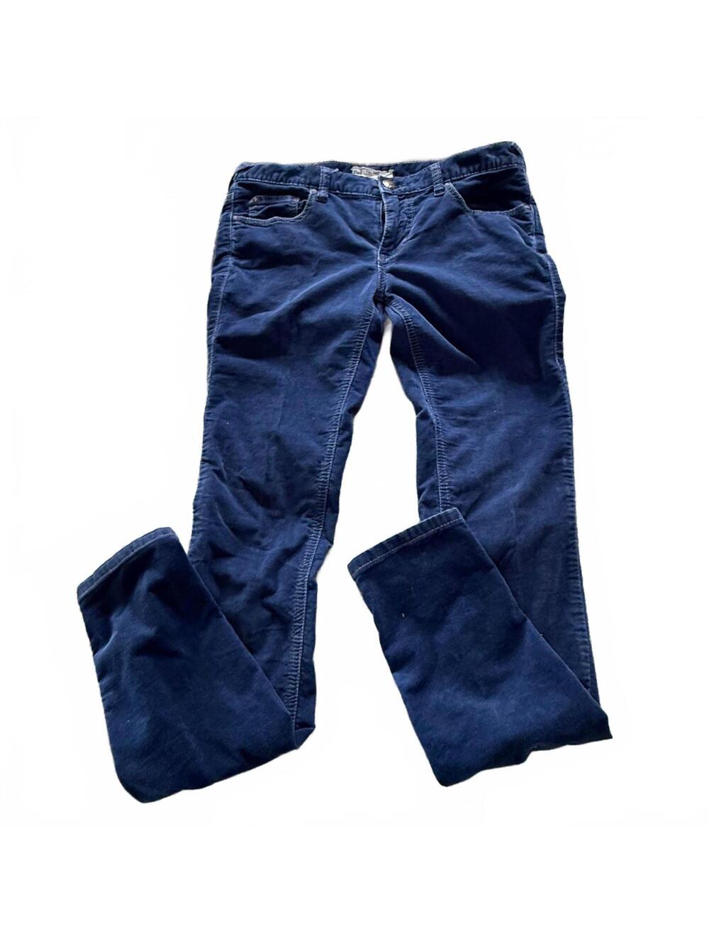 FREE‎ PEOPLE Navy Corduroy Skinny Jeans SZ 28 Cabin Core Quiet Luxury Preppy
